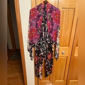 Free People Little Wing mix print kimono. One size. Angled sleeves. Back…